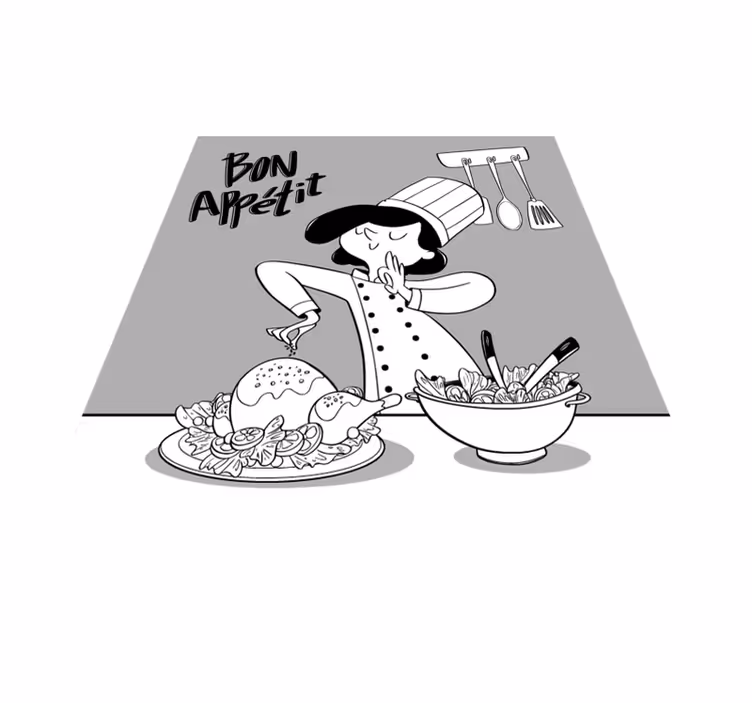 Tecknad kock illustration Vinylmatta Kök - Tenstickers