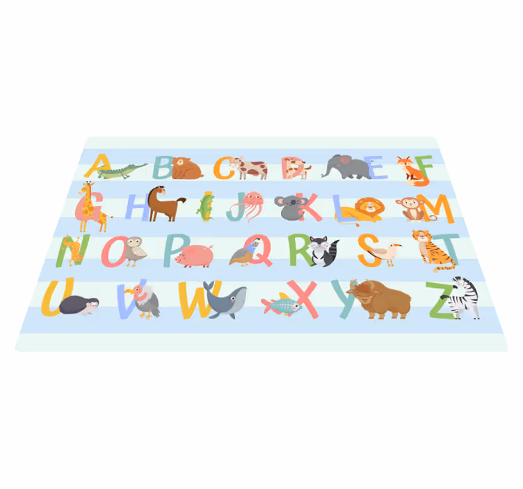 Med figurer vinyl alfabet matta - Tenstickers
