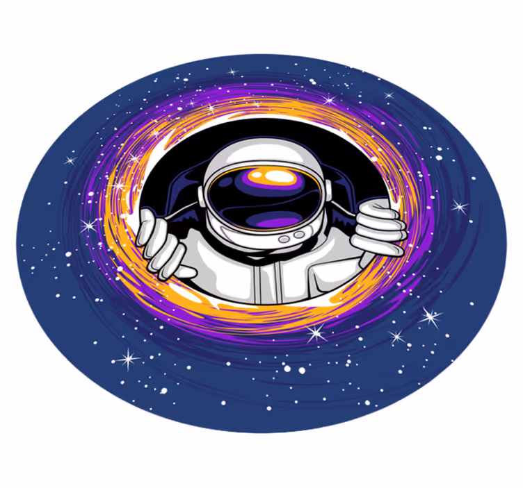 Astronaut i rymden barn vinyl matta - Tenstickers