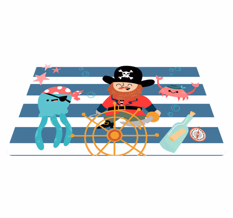 Piratäventyr Vinylmatta Barn - Tenstickers