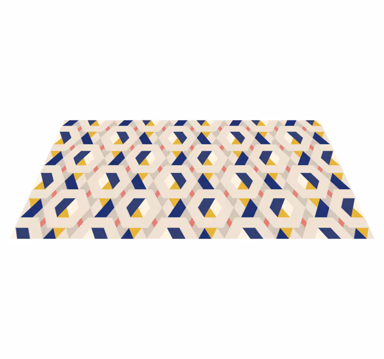 Hexagonalt geometriskt motiv Vinylmatta modern - Tenstickers