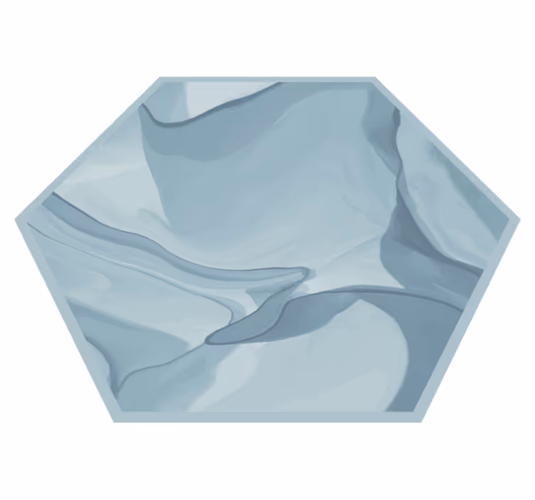 Blå marmor hexagon form modern matta - Tenstickers