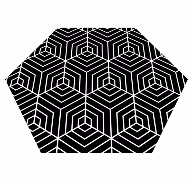 Abstrakta linjer hexagon form ränder matta - Tenstickers