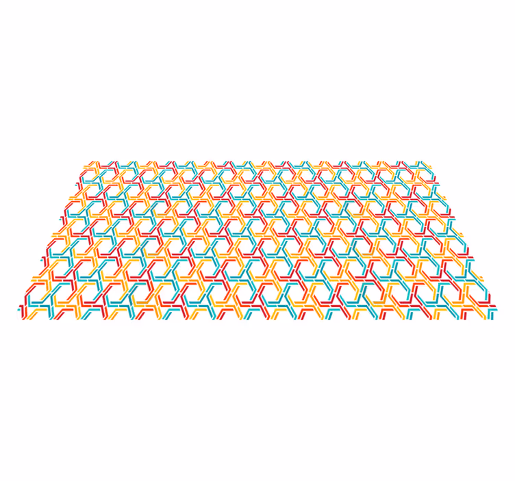 Färgglada hexagonmönster geometriska vinylmattor - Tenstickers