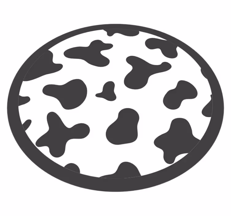 Cirkulärt motiv av koskinn Vinylmatta djurtryck - Tenstickers