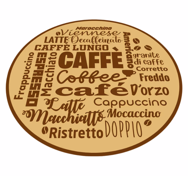 Kaffe mittpunkten Vinylmattor med fraser - Tenstickers