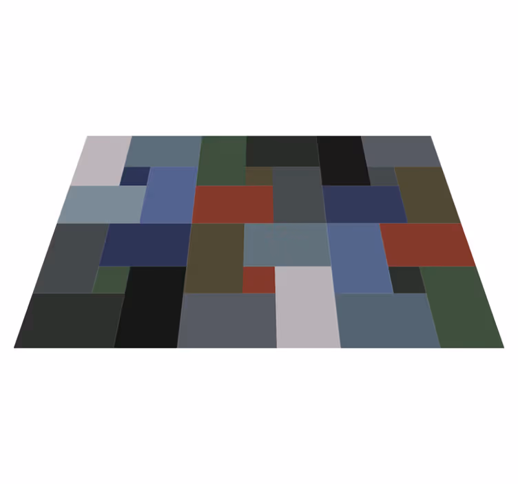 Geometriska block Vinylmatta geometrisk - Tenstickers