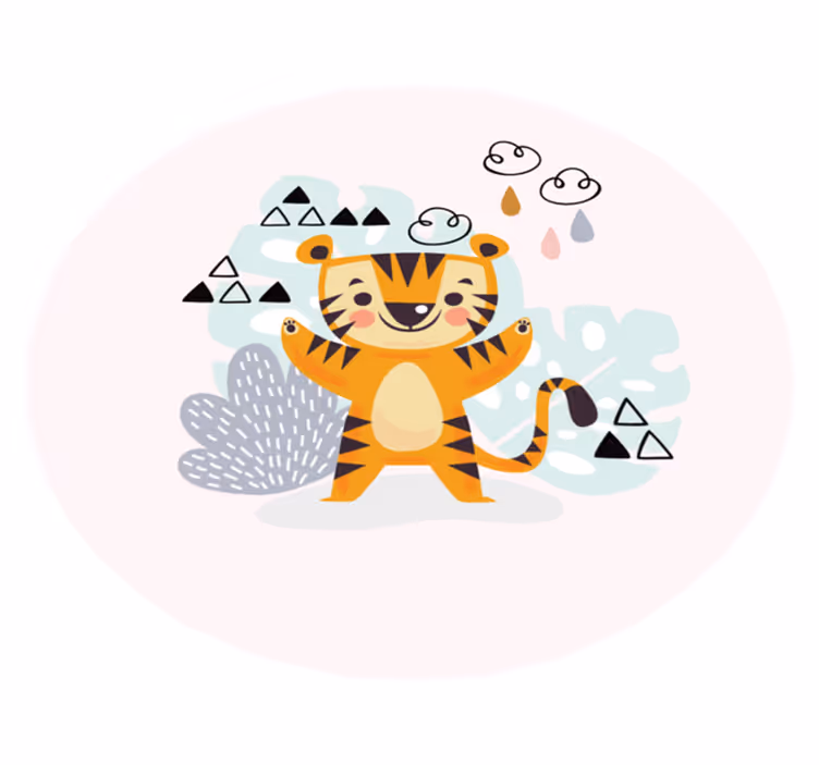 Glad tiger Vinylmatta daghem - Tenstickers