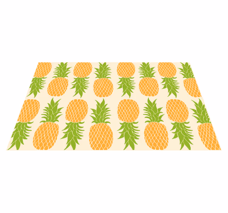 Ananas mönster Vinylmatta blommor och växter - Tenstickers