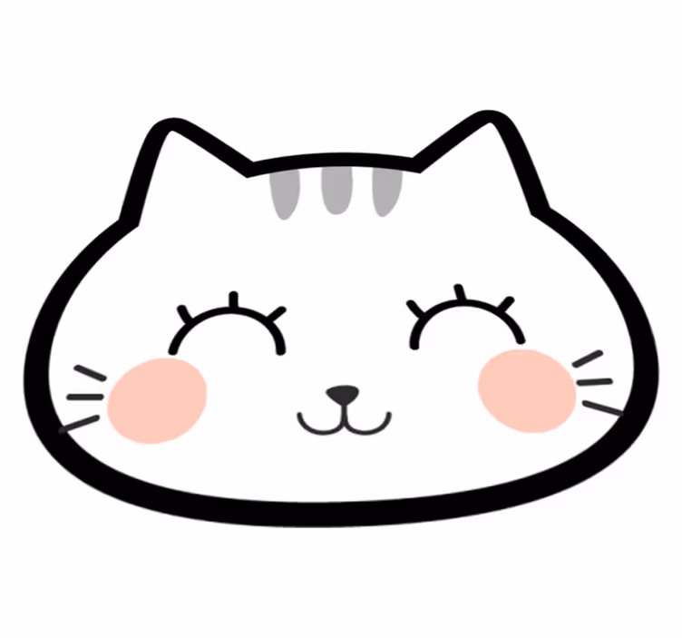 Glad gullig katt ansikte vinyl matta - Tenstickers