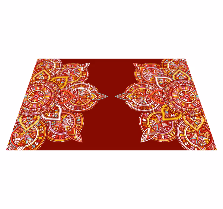 Livfulla geometriska motiv Vinylmatta Mandala - Tenstickers