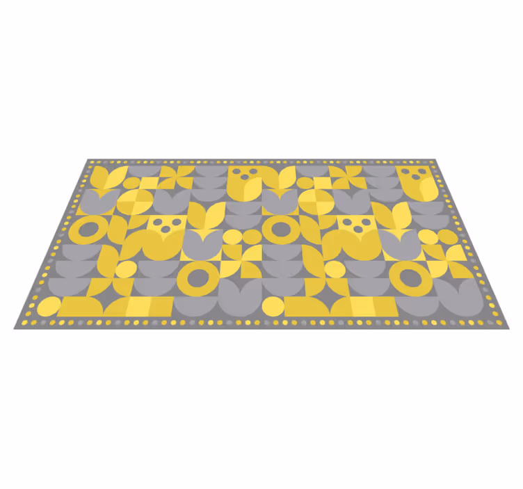 Gult geometriskt mönster Vinylmatta geometrisk - Tenstickers