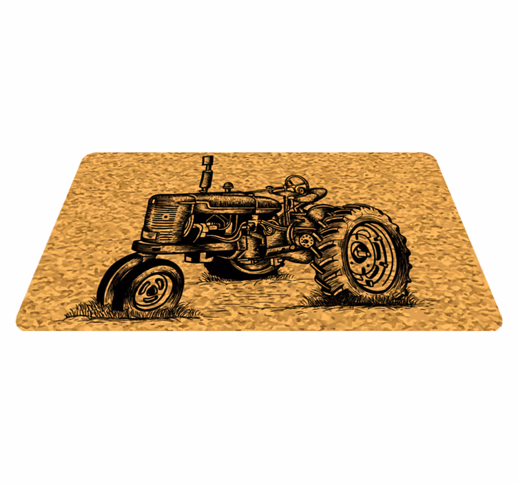 Traktor silhuett modern matta - Tenstickers