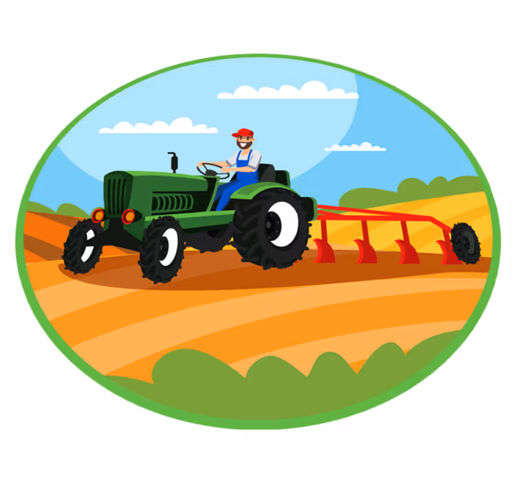 Jordbruk traktor scen Vinylmatta Barn - Tenstickers