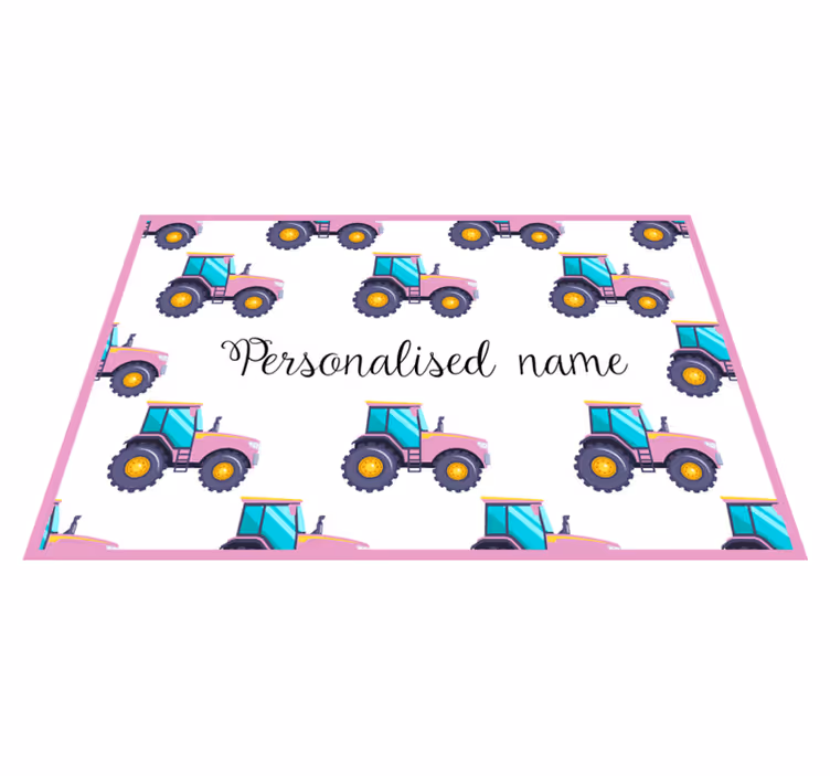 Rosa personlig traktor personlig matta - Tenstickers