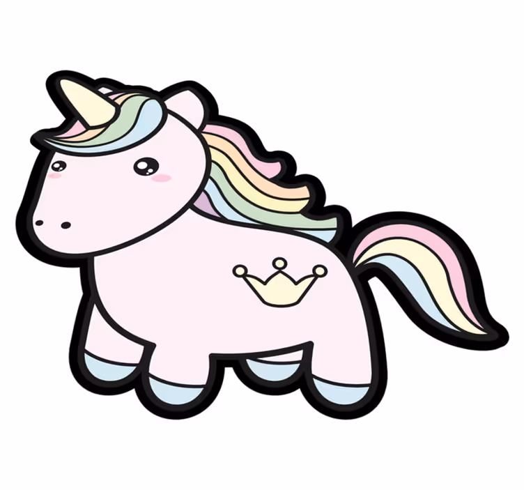 Anime tecknad unicorn vinyl matta - Tenstickers