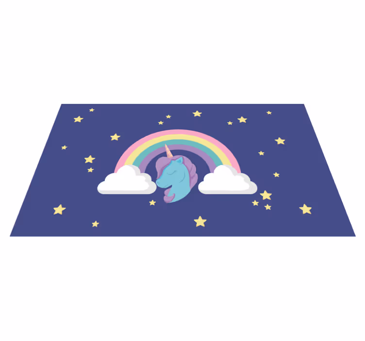 Anime regnbåge enhörning vinyl matta - Tenstickers