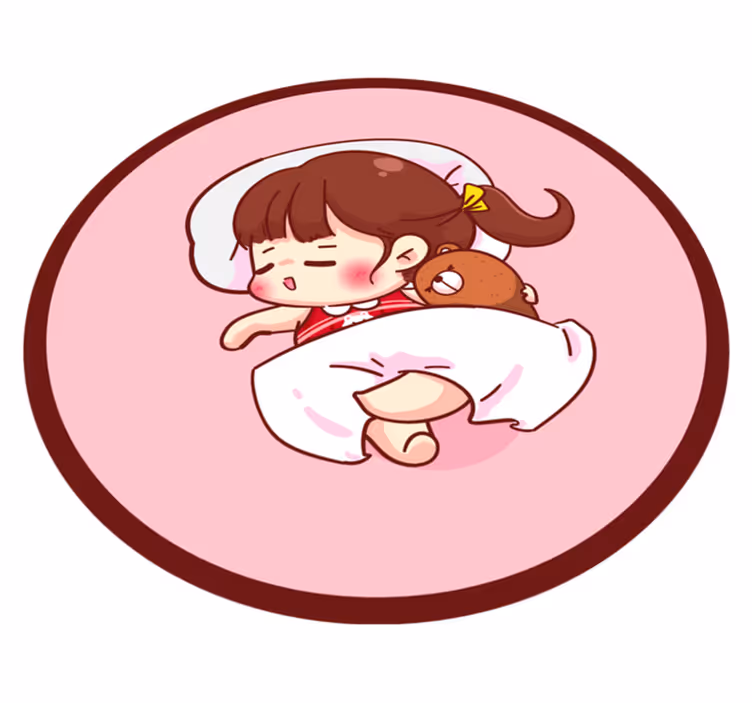 Sovande anime flicka barn vinyl matta - Tenstickers