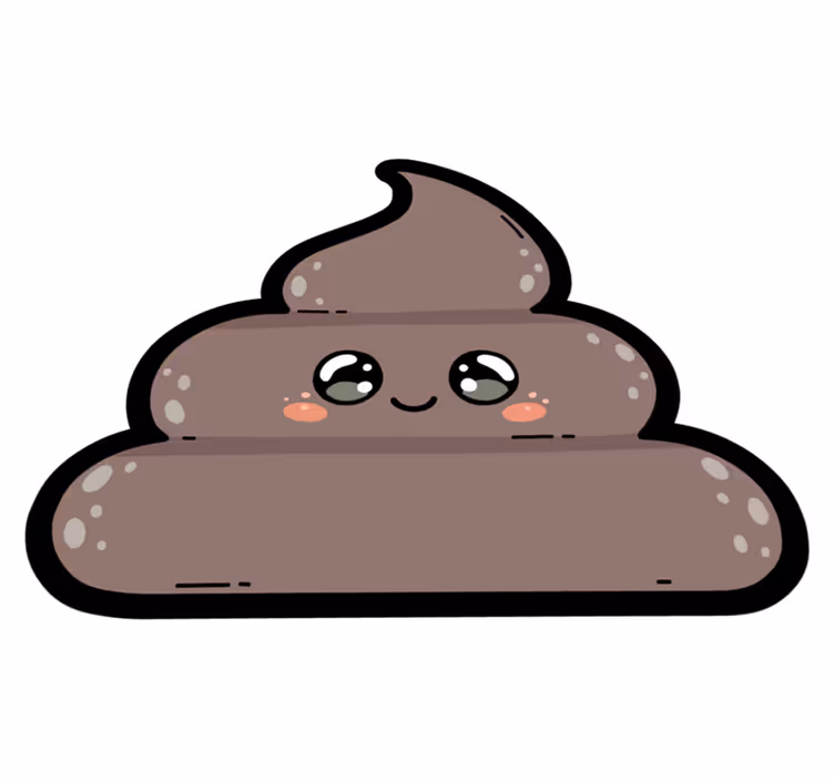Anime poo emoji tonåring vinyl matta - Tenstickers