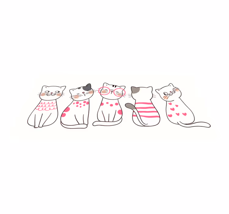 Lekfulla kattillustrationer Andra Vinylmattor - Tenstickers