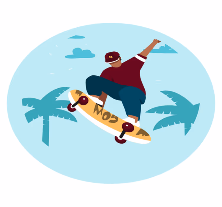 Vänd skateboard tonåring vinyl matta - Tenstickers