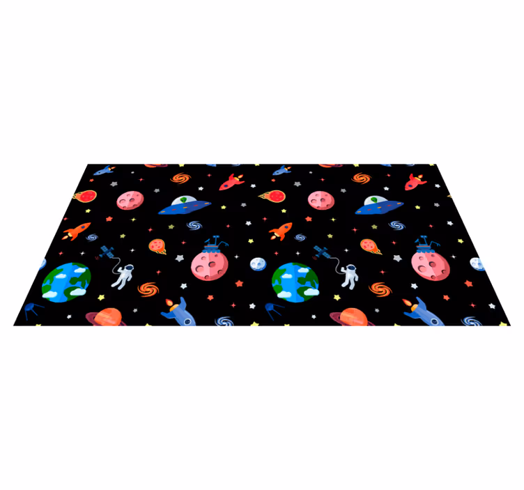 Planeter och galaxstjärna vinylmatta - Tenstickers
