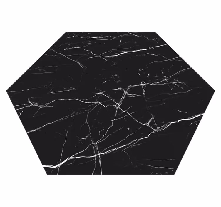 Svart marmor modern vinylmatta - Tenstickers