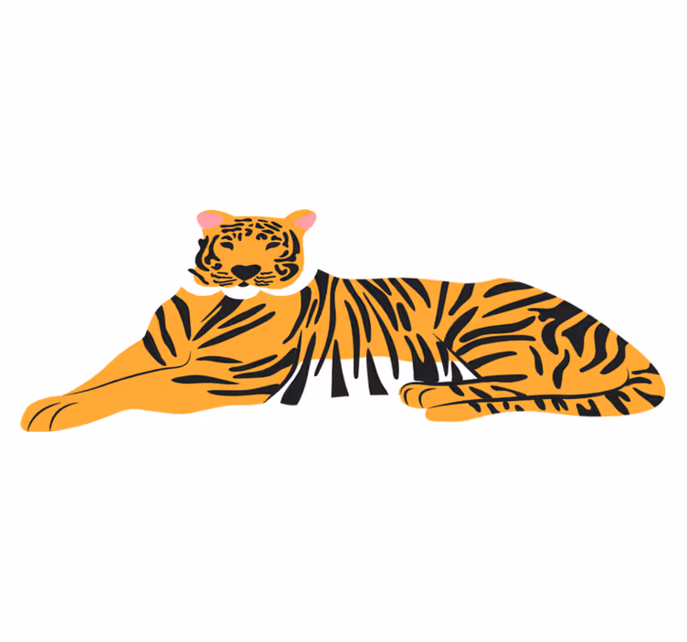 Tigerkonstverk Vinylmatta djur - Tenstickers