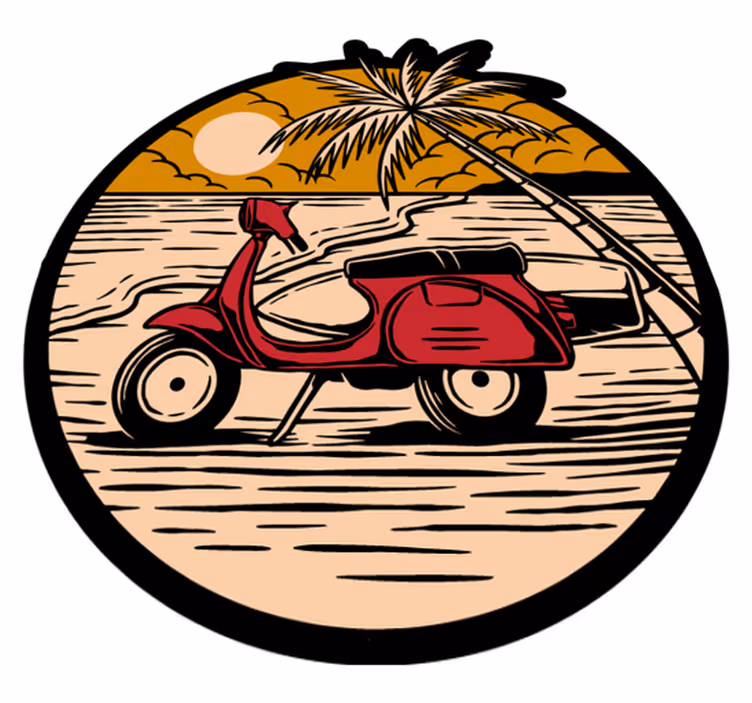 Tropisk skoter scen Andra Vinylmattor - Tenstickers