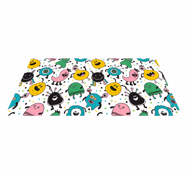 Lekfull monster illustration Andra Vinylmattor - Tenstickers