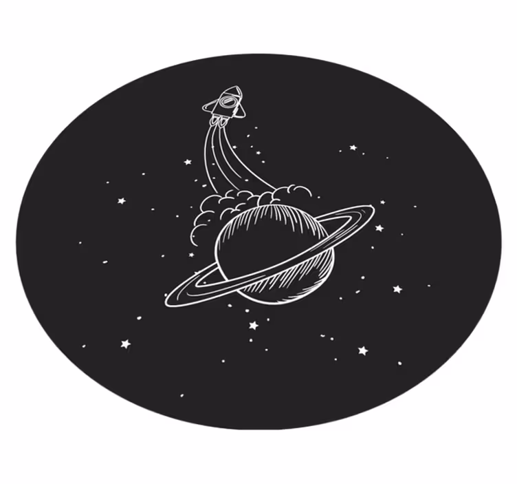 Raket i omloppsbana Vinylmatta Stjärnor - Tenstickers