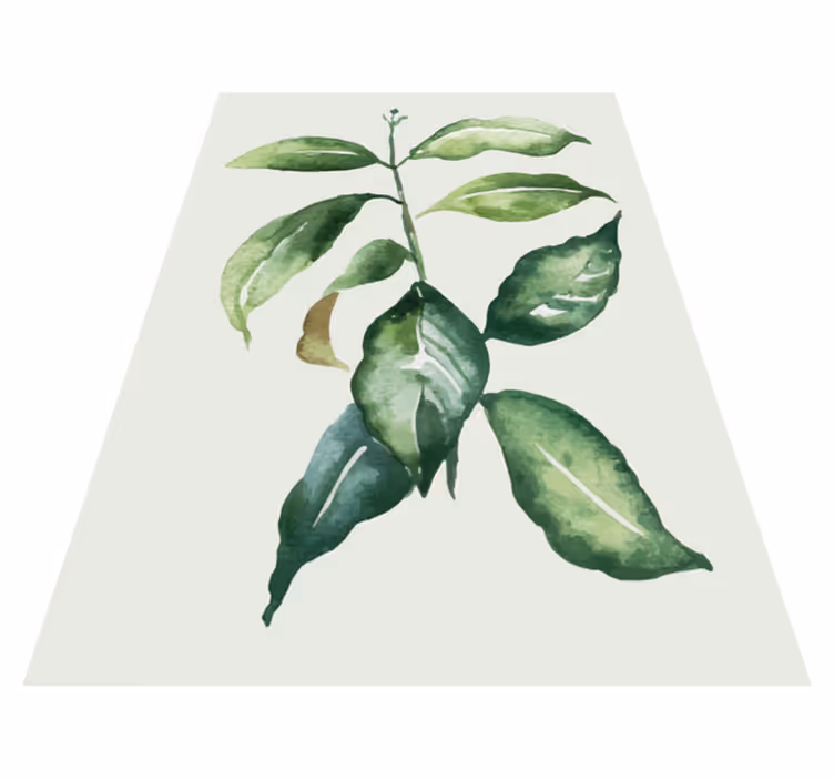Botaniska blad illustration Vinylmatta blommor och växter - Tenstickers