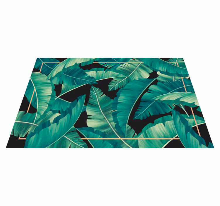 Mörkgröna blad blommamatta - Tenstickers