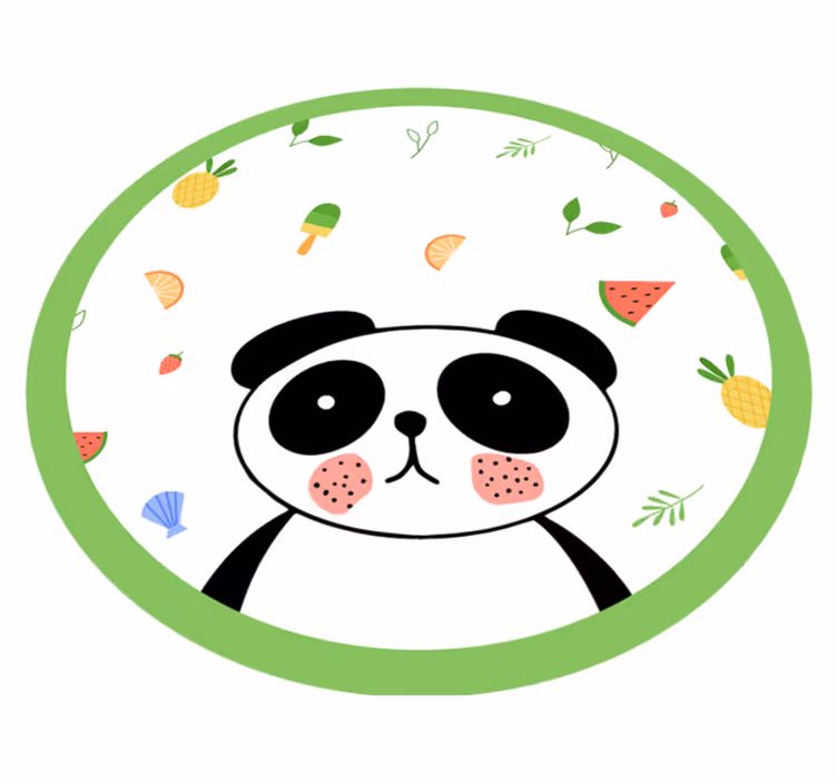 Söt panda cirkel Vinylmatta Barn - Tenstickers
