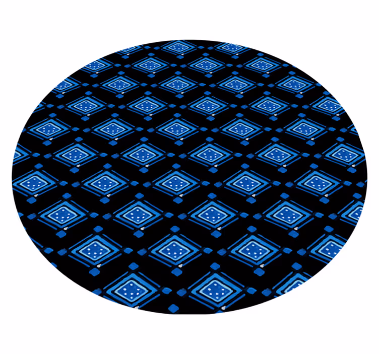 Blått diamantmönster Vinylmatta geometrisk - Tenstickers