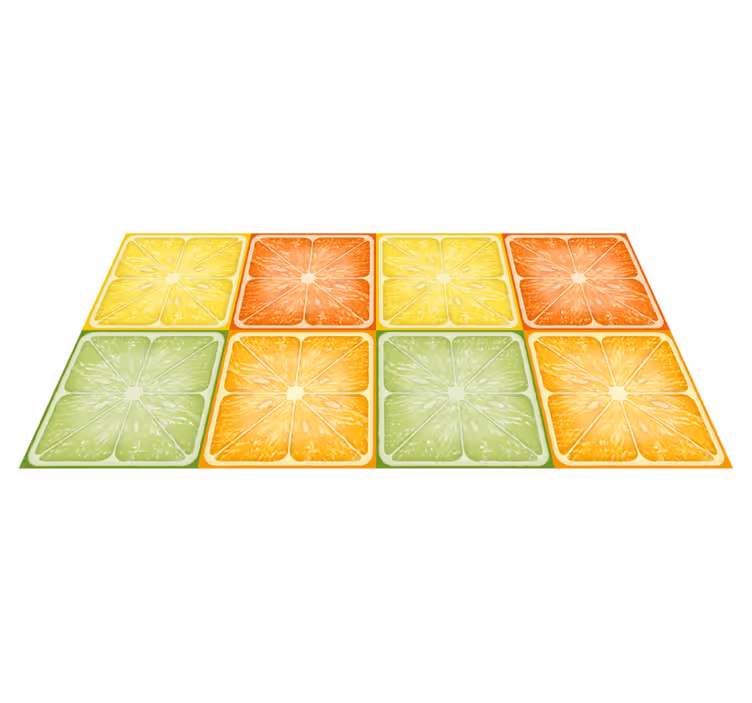 Färgglada citrus textur kök golvplattor - Tenstickers
