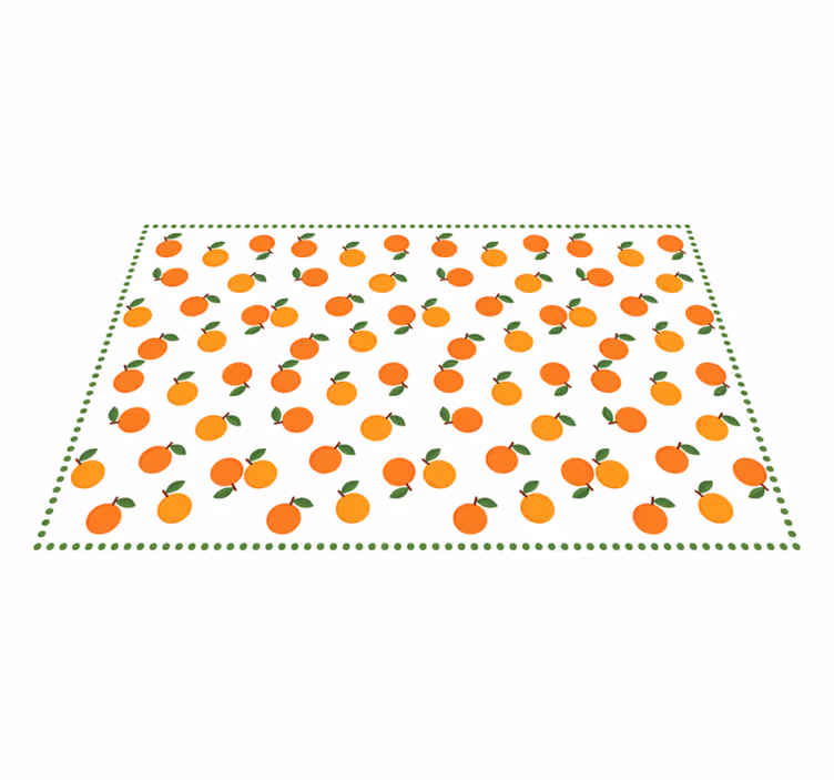 Orange citrusmönster Vinylmatta Kök - Tenstickers