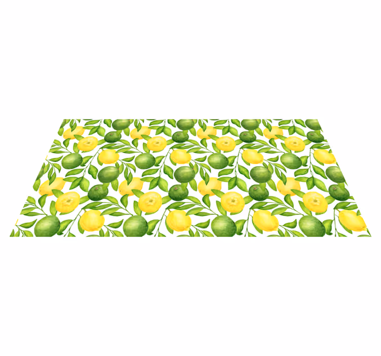 Citroner och limefrukter blommamatta - Tenstickers