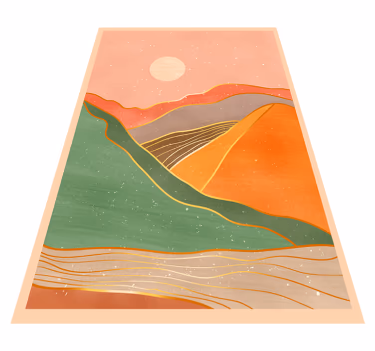Färgglada pastell landskap nordisk vinyl matta - Tenstickers