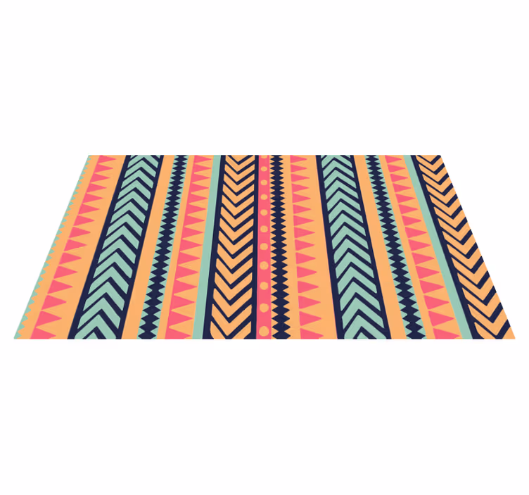 Livfulla geometriska element Vinylmatta etnisk - Tenstickers
