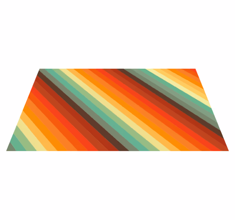 Retro färger ränder vinyl matta - Tenstickers