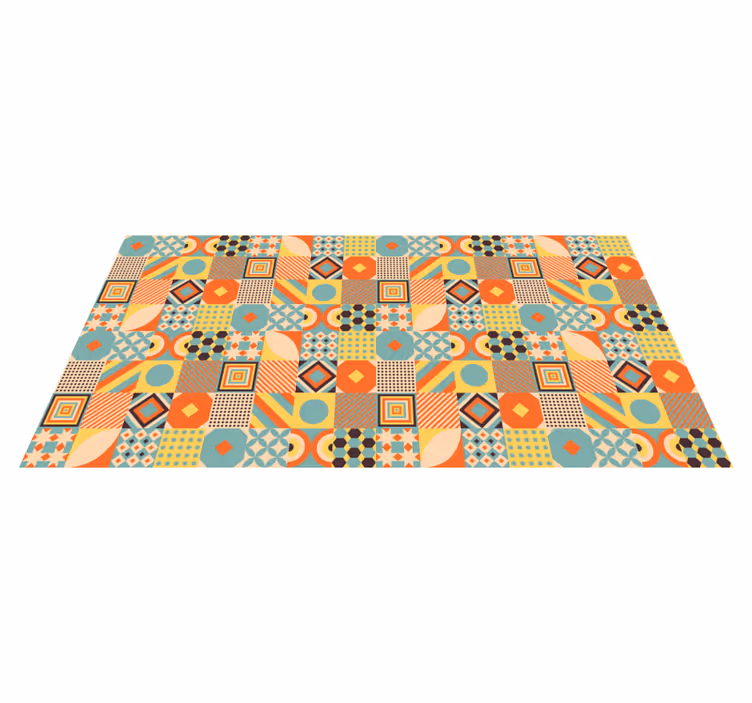 Färgade geometriska plattor kök vinyl matta - Tenstickers