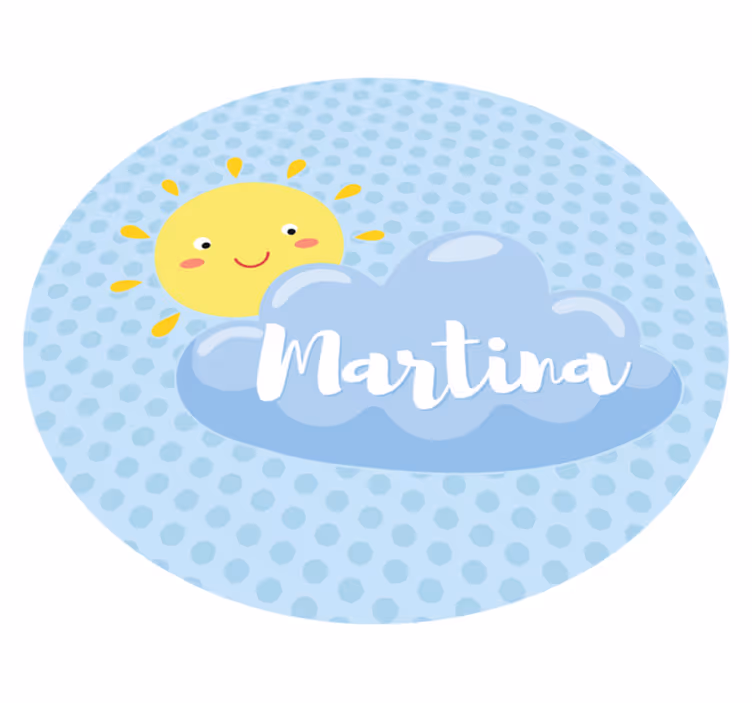 Sol och moln med namn Andra Vinylmattor - Tenstickers