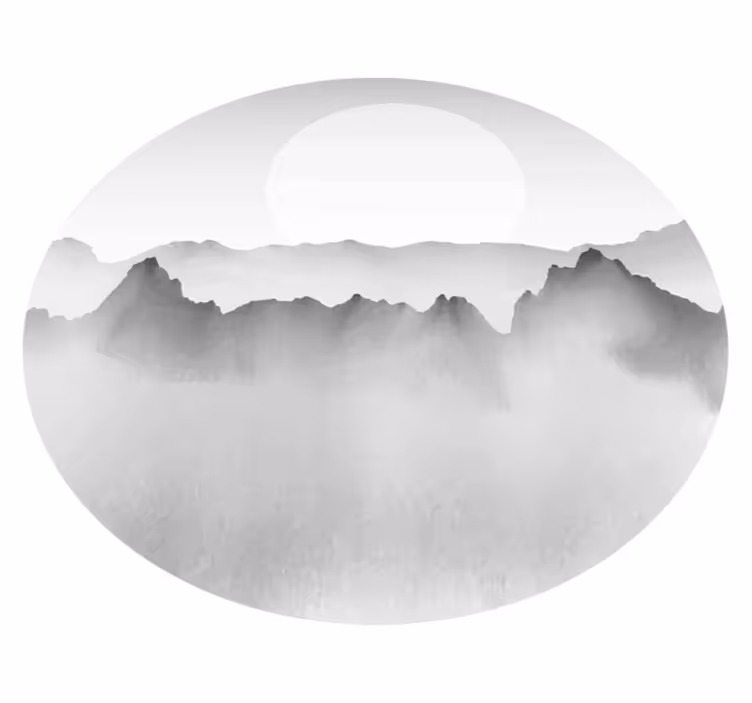 Grå berg bläck natur vinyl matta - Tenstickers