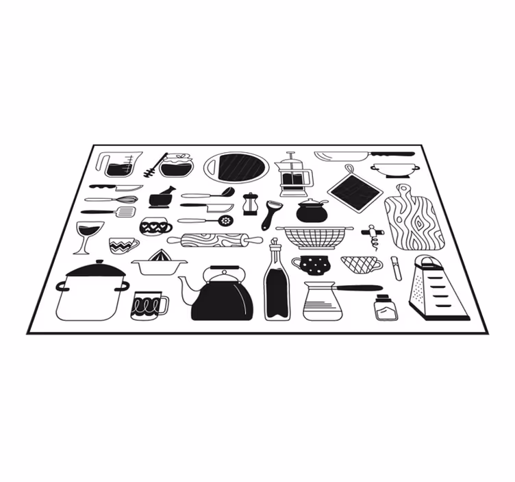 Svartvitt kök vinylgolv - Tenstickers