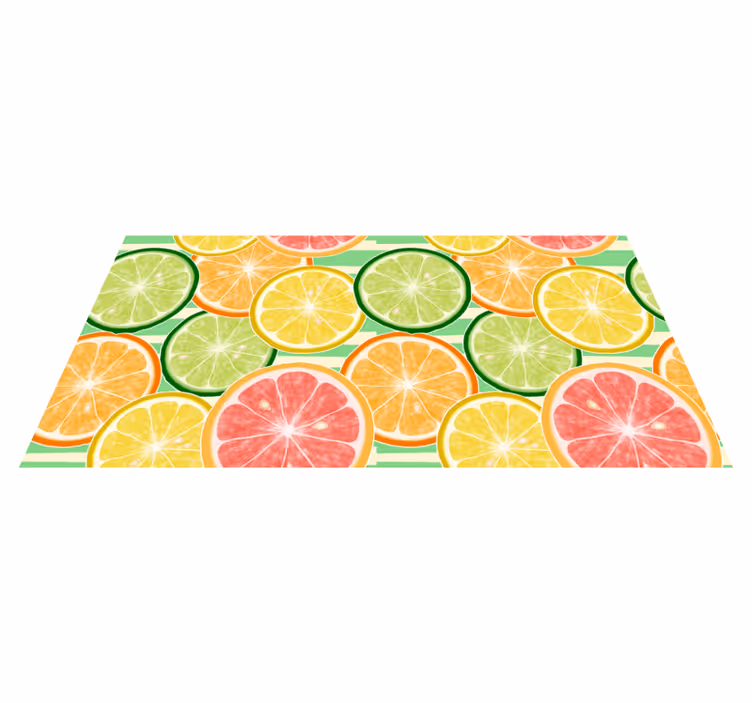 Citrusfrukter mönster kök golvplattor - Tenstickers