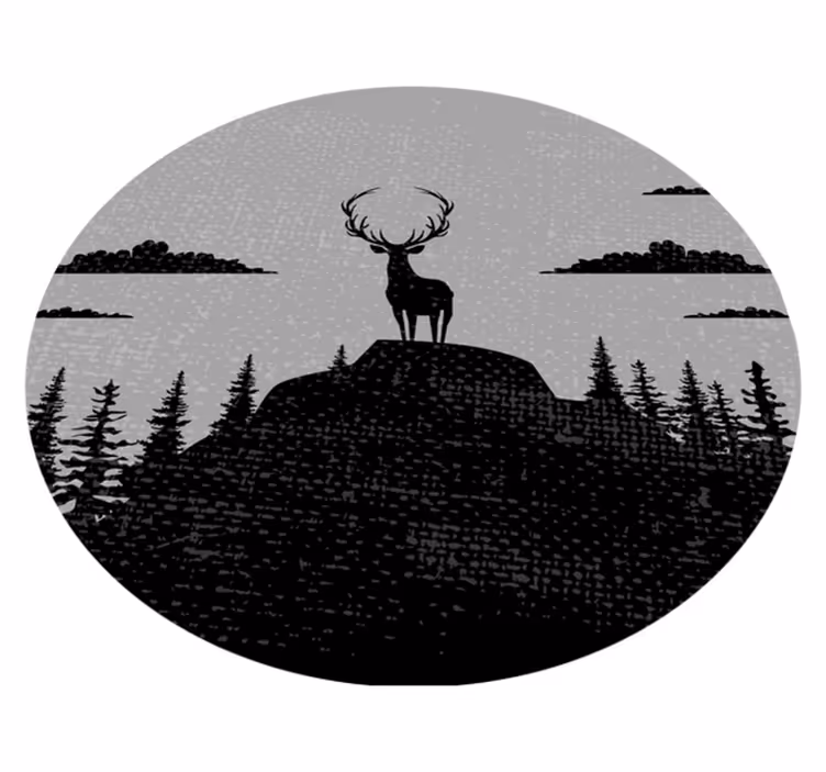Majestätisk hjortsilhuett Vinylmatta natur - Tenstickers