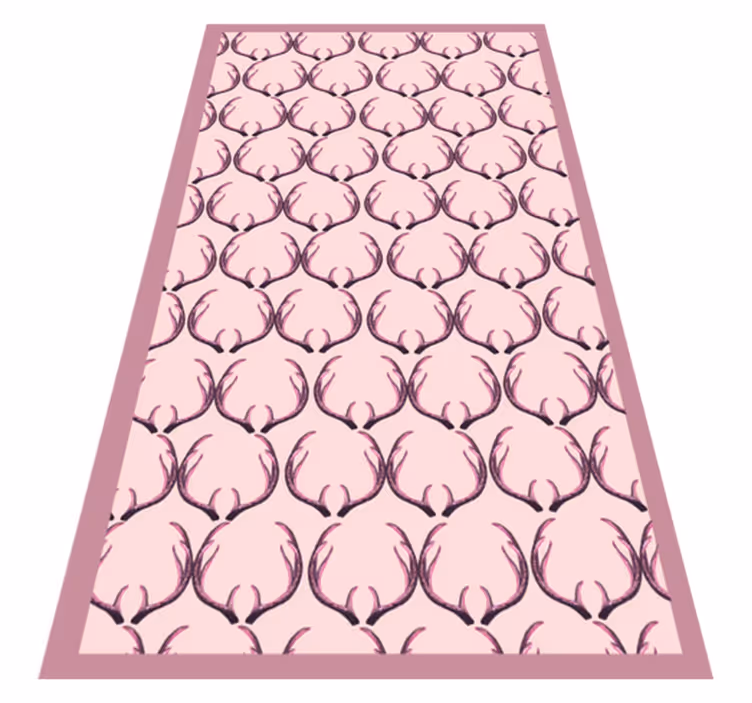 Rosa stag antlers vinylmatta - Tenstickers
