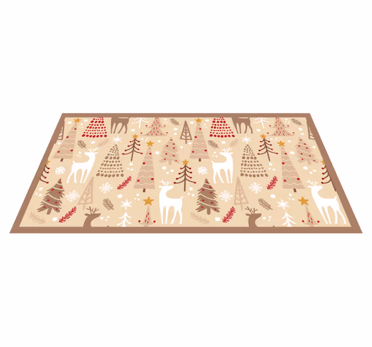Hjort jul mönster djur matta - Tenstickers