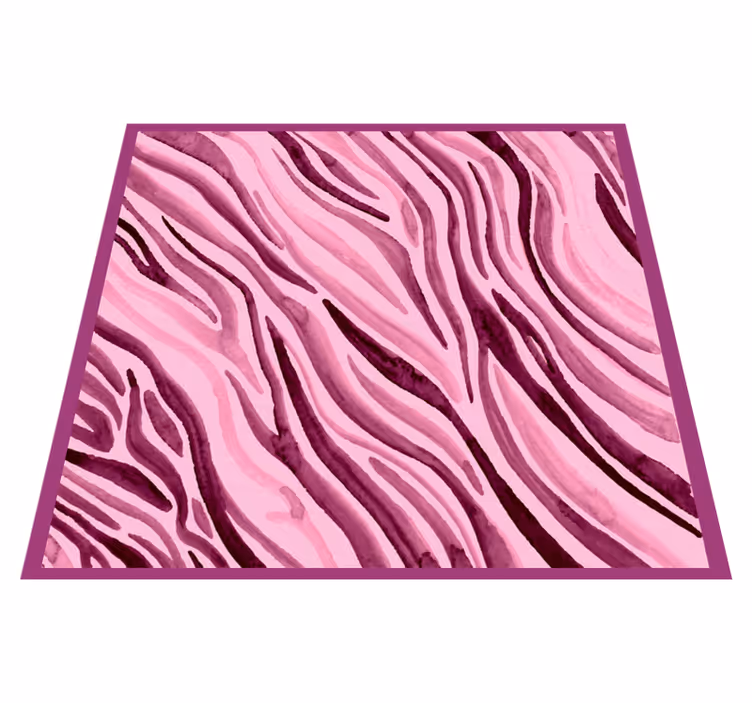 Rosa zebraränder Vinylmatta djurtryck - Tenstickers